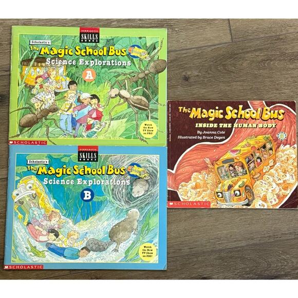 Magic School Bus 3 Scholastic Paperback Books Science Explorations Human Body - Picture 1 of 8